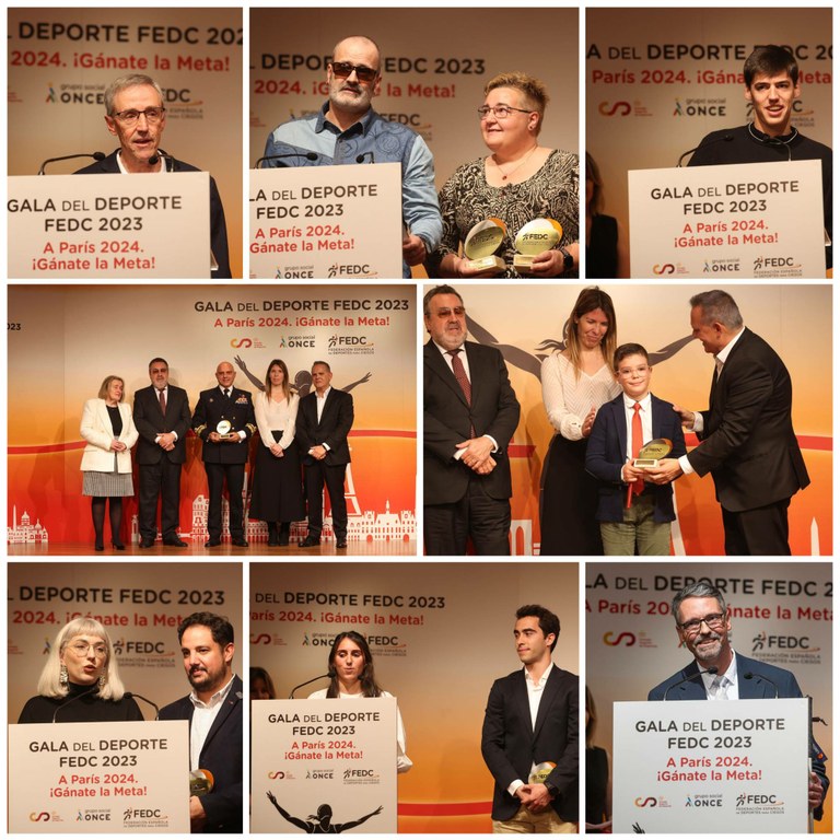 Collage con los galardonados en la Gala FEDC
