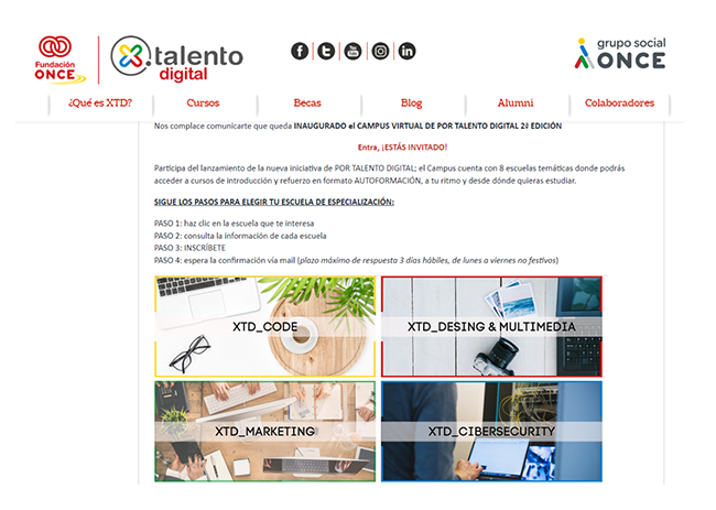 Pantallazo del Campus Virtual