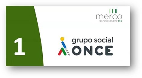 Cartel con el logo de Merco y ONCE