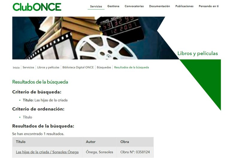 Buscador de la Biblioteca Digital ONCE