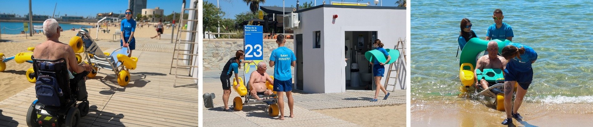Sucesión de imágenes del servicio de baño asistido  de Ilunion