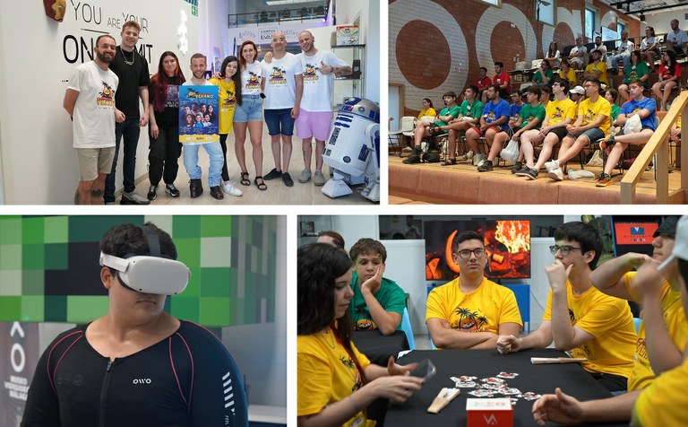 Imágenes de los participantes en el campamento  de videojuego