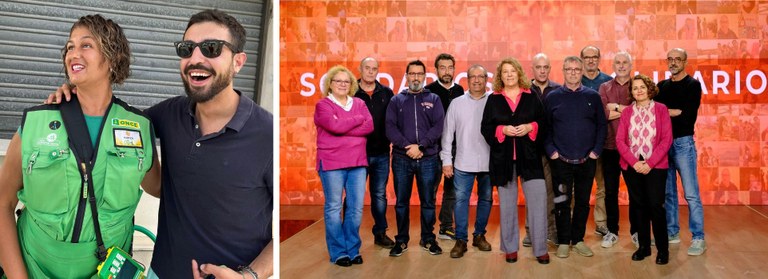 El ganador y Mirtza, la protagonista, del trabajo de Radio, y el equipo ganador en TV