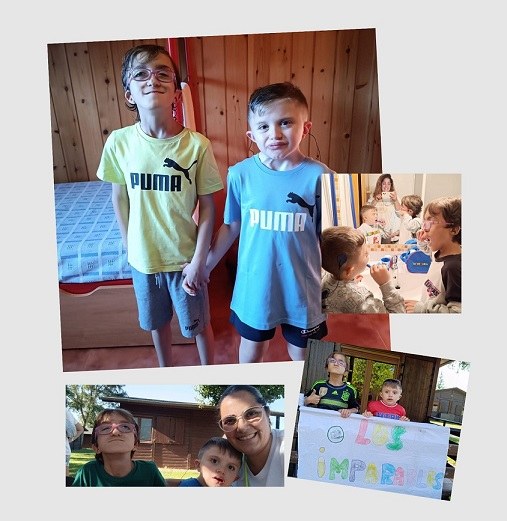 Diversas imágenes de Guille y Joel con Juani durante el campamento