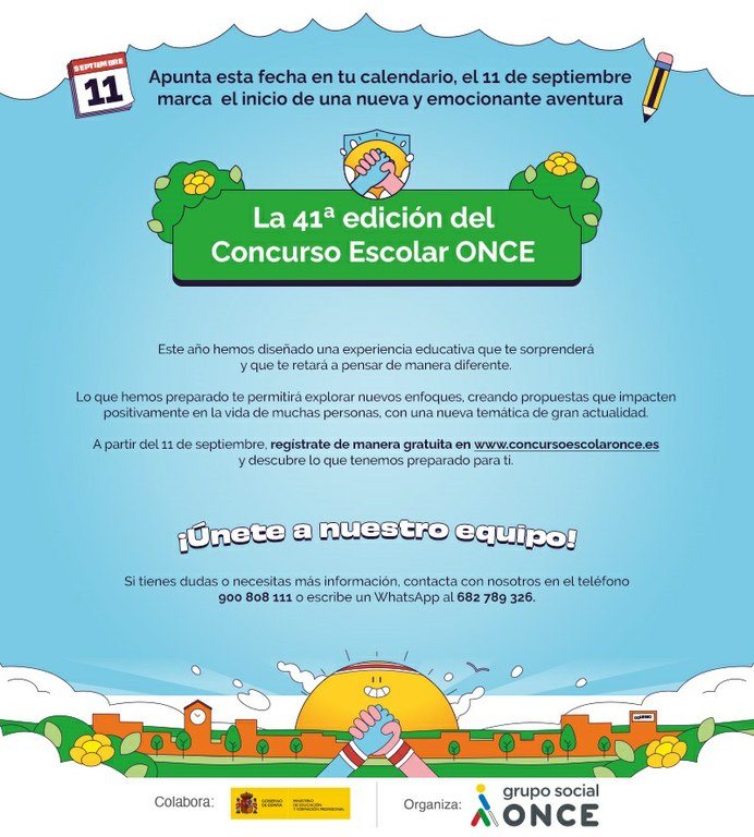 Cartel dirigido a la inscripción de las familias en el Concurso