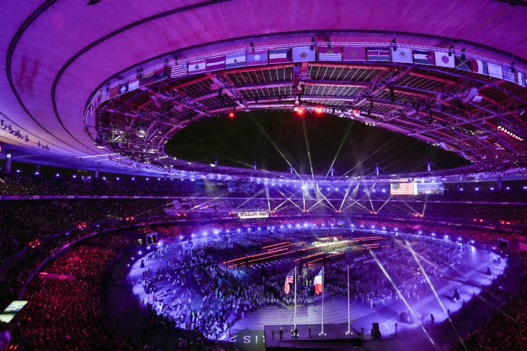 Momento de la ceremonia de clausura de los JJ PP de París 2024