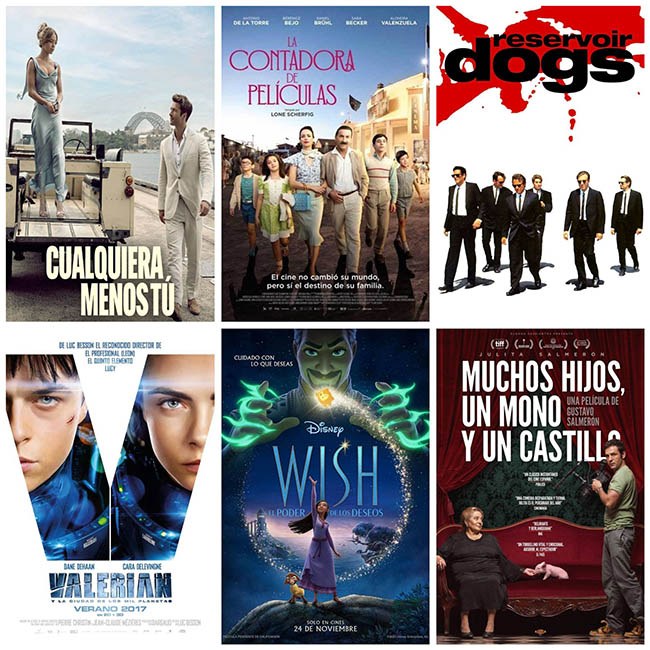Collage con el cartel de las películas