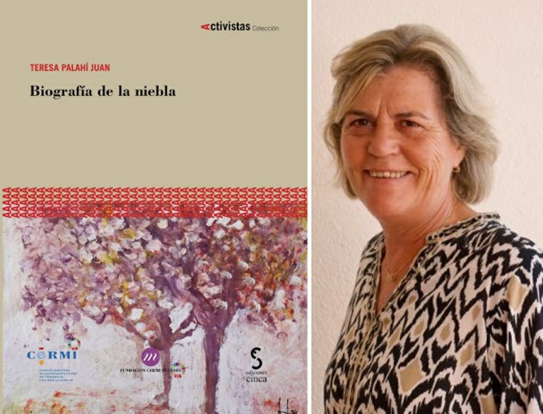 A la izda. Portada del libro  y a la dcha. Teresa Palahí