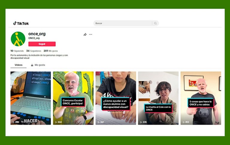 Imagen del perfil de TikTok sobre fondo verde