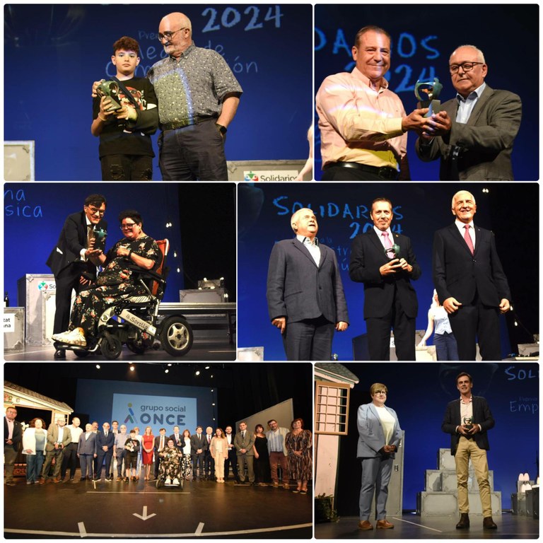 Collage con los premiados en  los Solidarios Comunidad Valenciana 2024