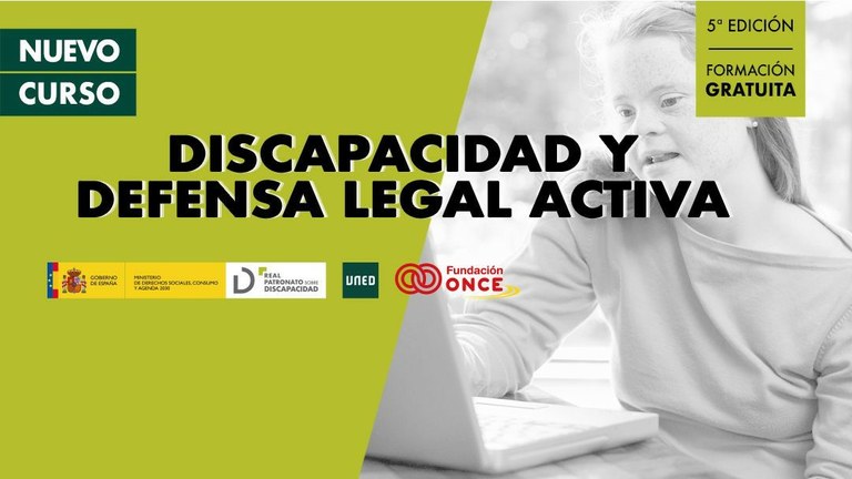 Cartel del curso sobre defensa legal activa de personas con discapacidad