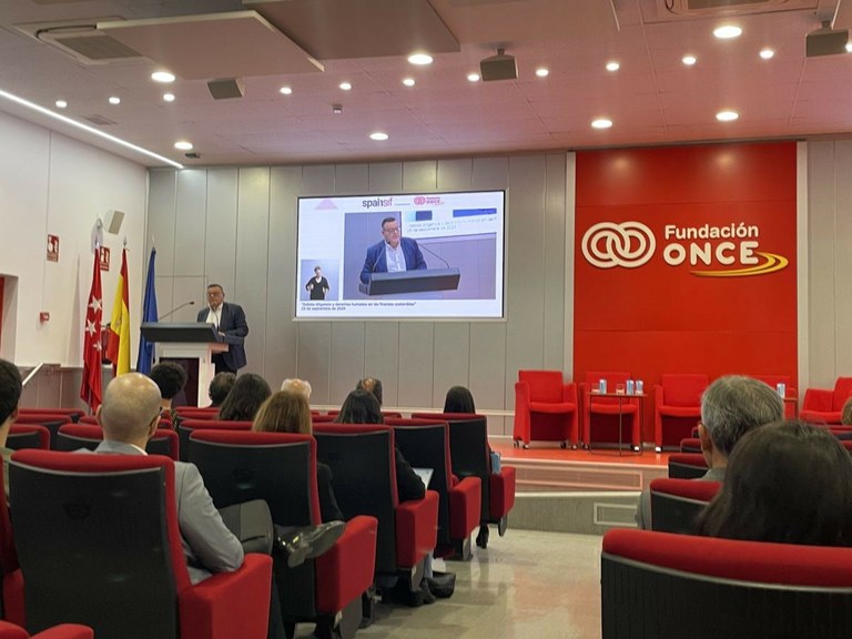Momento de la intervención de Martínez Donoso en el encuentro de Fundación ONCE