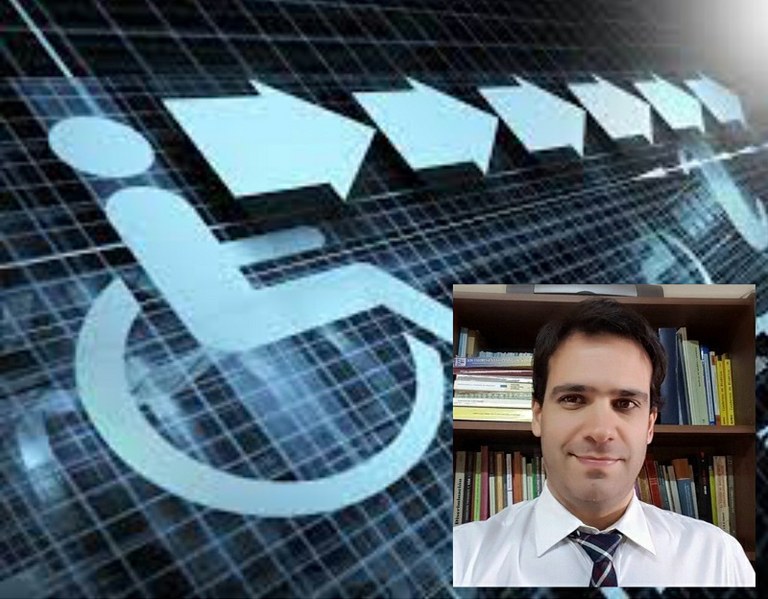 Bariffi sobre un fondo alusivo a la IA y la discapacidad