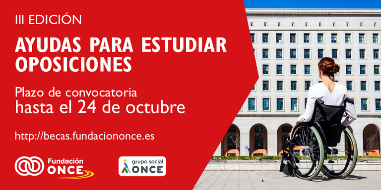 Cartel con la convocatoria de becas para el acceso al empleo público