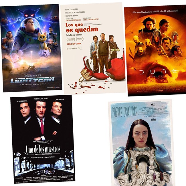 Collage con los carteles de las diferentes películas