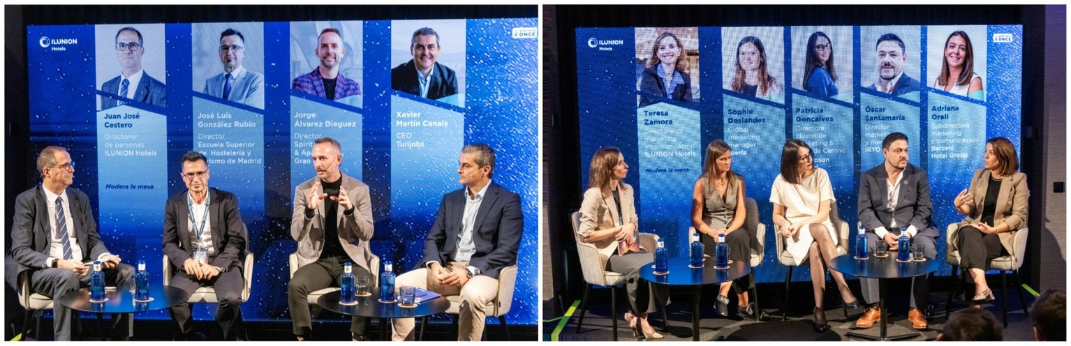 Dos de las mesas de debate celebradas duraten el Summit Ilunion Hotels