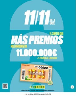 cartel de campaña del sorteo 11/11 de la ONCE en el PV