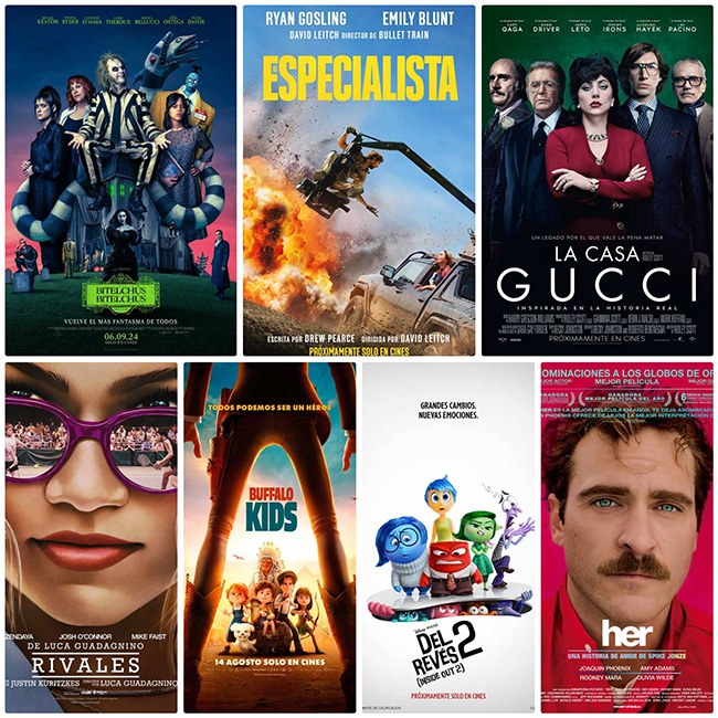 Collage con los carteles de las diferentes películas