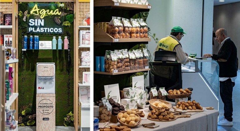 Dos imágenes del interior de la tienda