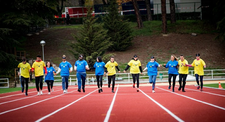 Momento de la carrera de relevos
