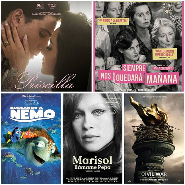 Collage con los carteles de las diferentes películas