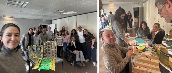 Participantes en el taller trabajando en la elaboración de prototipos