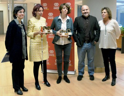 De izquierda a derecha, Pilar Villarino, Virginia Carcedo, Esther Peñas, Luis Cayo Pérez y Teresa Palahí