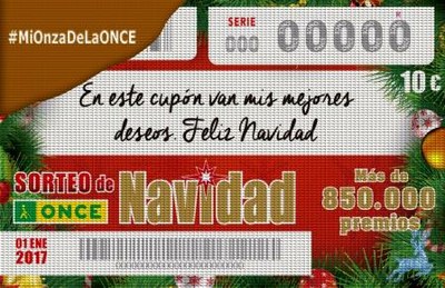 Reproducción del cupón de chocolate que se elaborará inspirado en el cupón del Extra de Navidad de la ONCE
