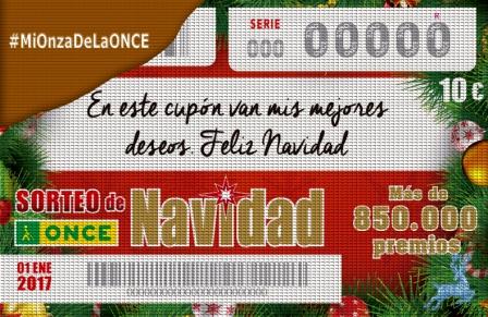 Reproducción del cupón de chocolate que se elaborará inspirado en el cupón del Extra de Navidad de la ONCE