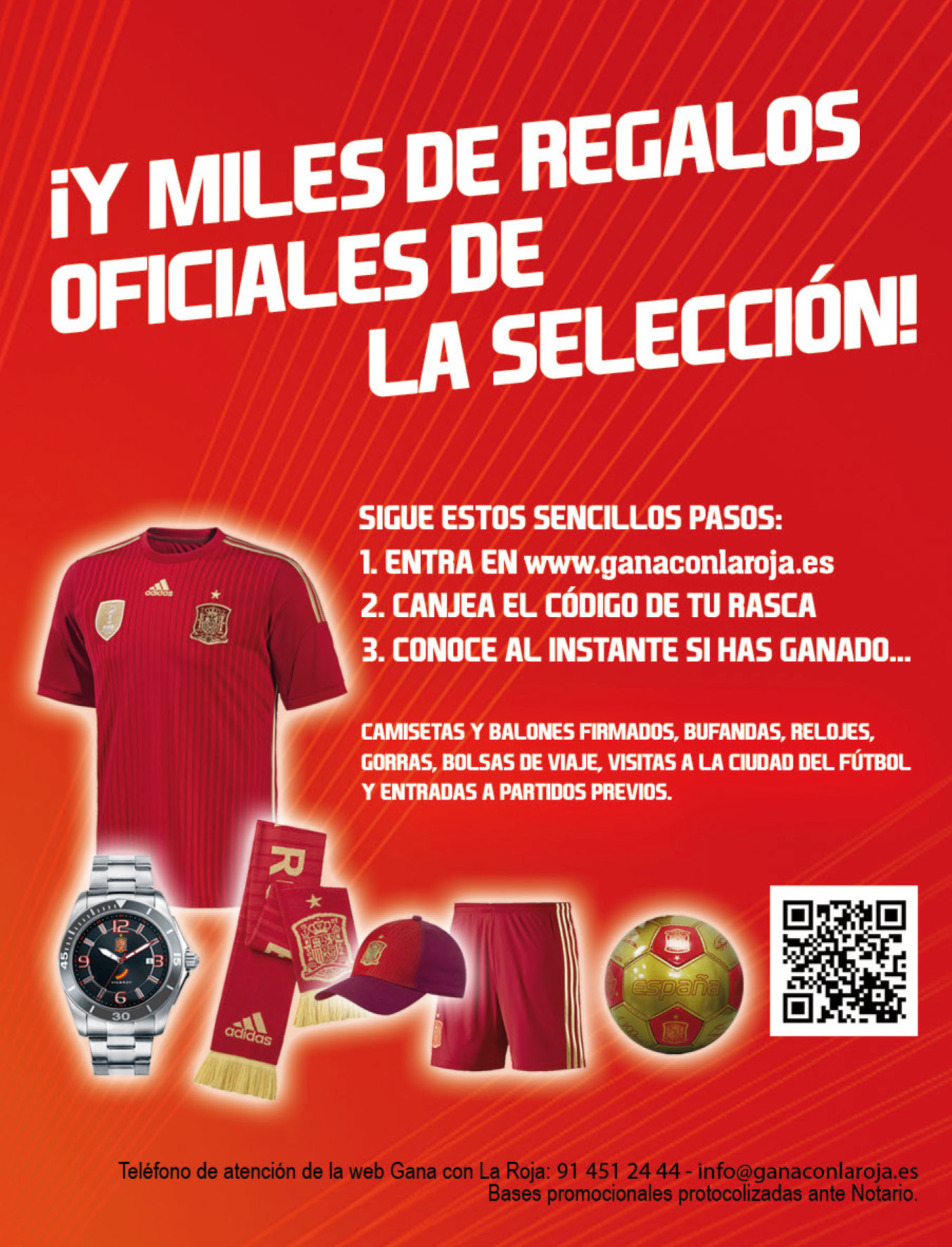 Cartel promocional de Gana con La Roja