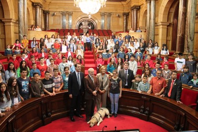 Los escolares en el Parlamento catalán