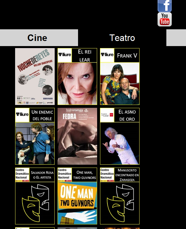 Captura imagen página de teatro Agenda Accesible