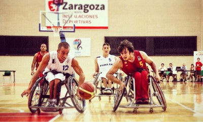 Daniel Stix, en pleno esfuerzo durante un partido con la selección española frente a Italia