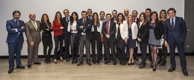 Foto de familia del equipo de Confortel, con el presidente de ILUNION, Alberto Durán, en la recepción del Premio QSostenible