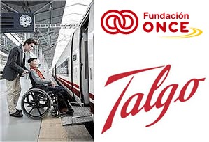Logo de la colaboración entre Talgo y la Fundación ONCE