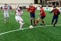 Demostración de fútbol a ciegas