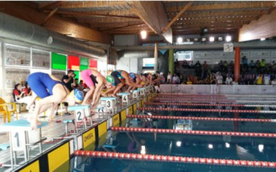 Imagen de la salida de una de las pruebas femeninas del Campenato Nacional de Natación Paralímpica
