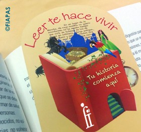 Cartel promocional del fomento de la lectura editado por FIAPAS