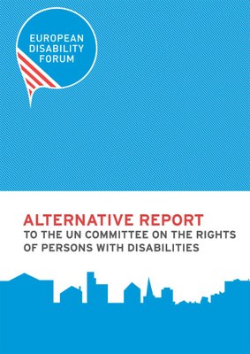 Portada del informe alternativo elaborado por el EDF sobre la aplicación en Europa de la Convención de la ONU sobre derechos de las personas con discapacidad