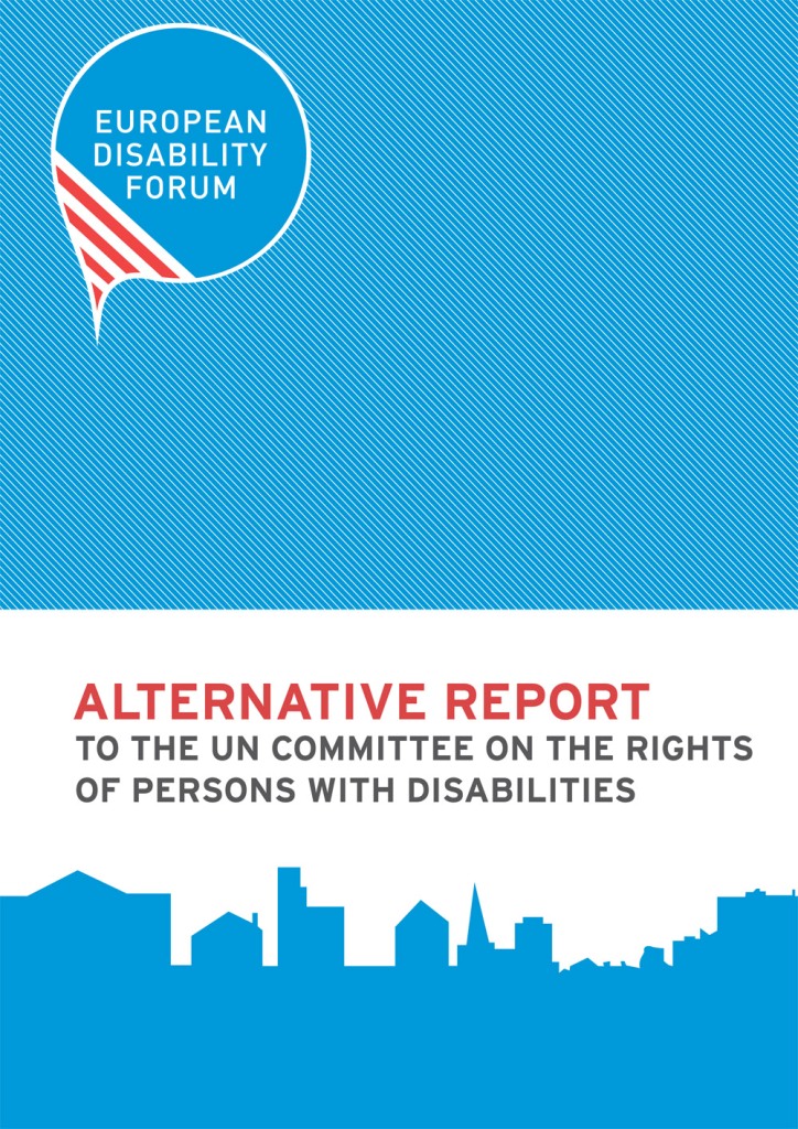 Portada del informe alternativo elaborado por el EDF sobre la aplicación en Europa de la Convención de la ONU sobre derechos de las personas con discapacidad
