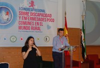 El director gerente de Fitex ILUNION, Unai Vinós, durante el ‘I Congreso Regional sobre Discapacidad y enfermedades poco comunes en el mundo rural’, 