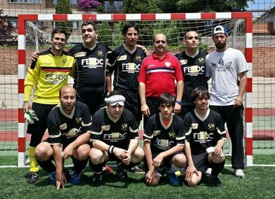 El equipo ONCE Madrid, ganador de la Liga de fútbol para ciegos