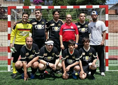 El equipo ONCE Madrid, ganador de la Liga de fútbol para ciegos