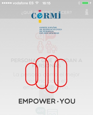 Visualización de la app EMPOWERYOU en un dispositivo móvil