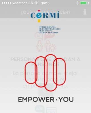Visualización de la app EMPOWERYOU en un dispositivo móvil