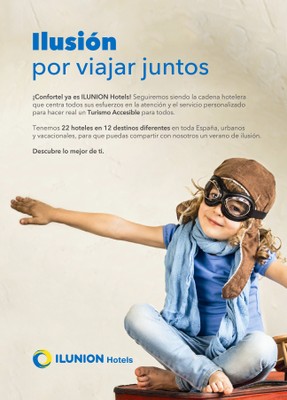 Cartel anunciador de la nueva imagen de ILUNION Hotels