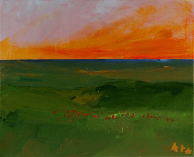 Obra del artista Ataúlfo Casado 'Ata'. Pintura de la serie 'Cielo y tierra. Poema 28' (acrílico sobre lienzo)