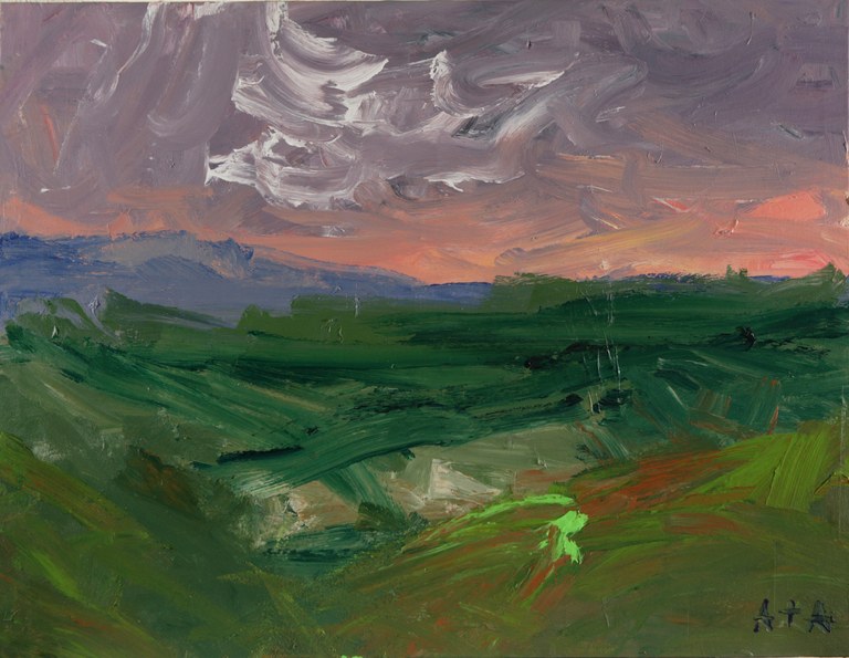 Obra del artista Ataúlfo Casado 'Ata'. Pintura de la serie 'Cielo y tierra. Poema 6' (acrílico sobre lienzo)