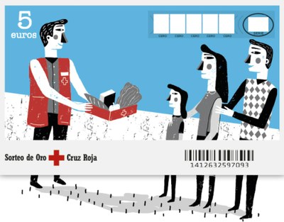 Reproducción del boleto del 'Sorteo de Oro' de Cruz Roja Española en su edición 2015