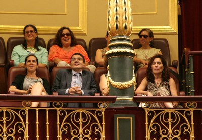 Reponsables de la ONCE en el acto celebrado en el Congreso de los Diputados de la adhesión de España al Tratado